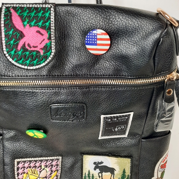 Kemys Leather Backpack with Patches - Picture 9 of 9